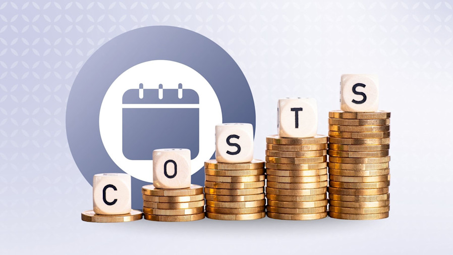 A graphic image showing 5 stacks of coins side-by-side organized from shorted to tallest