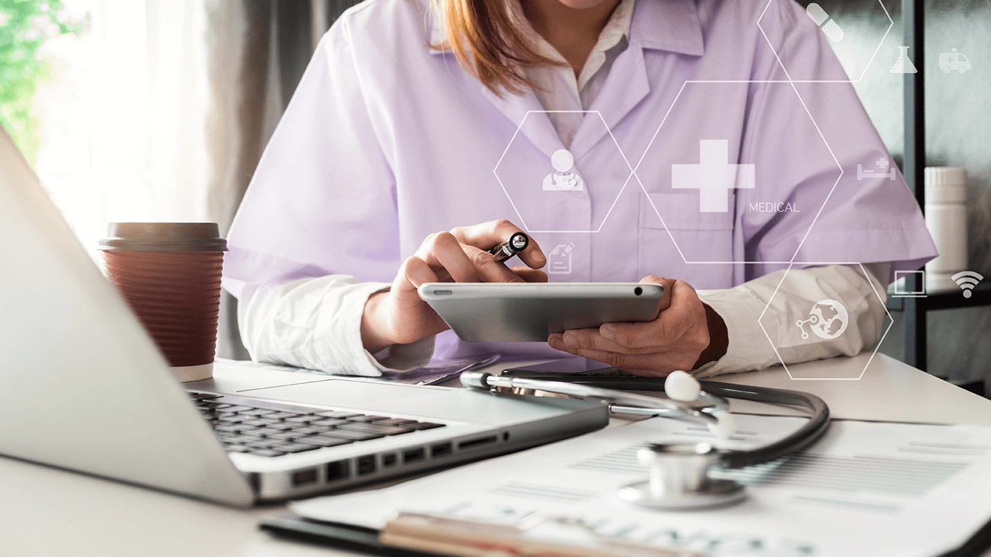 provider reviewing billing information for services rendered