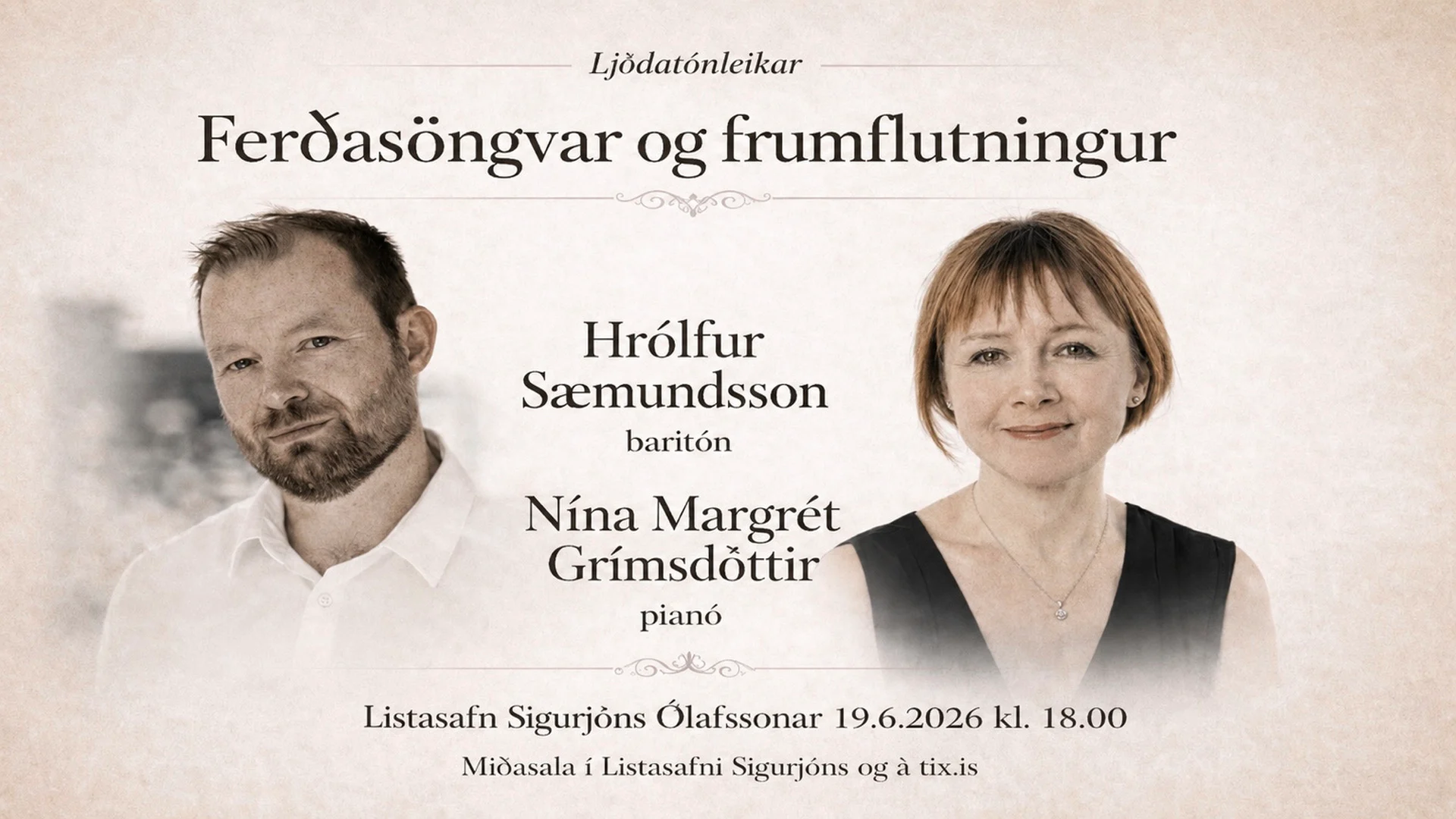 Ferðasöngvar og frumflutningur - ljóðatónleikar