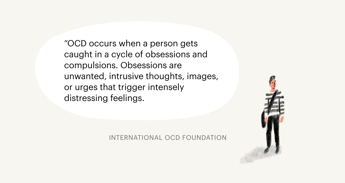 A Monarch original infographic of a man and a definition of OCD