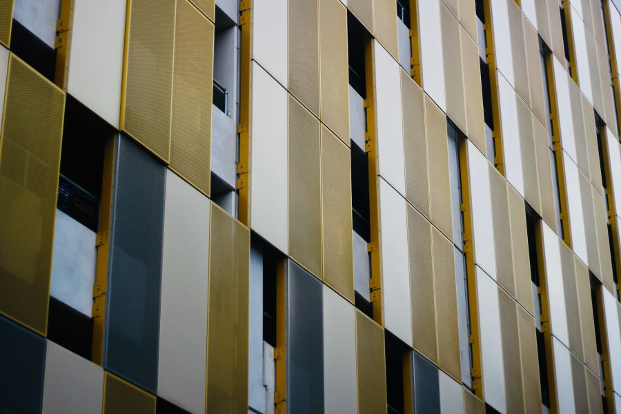 Facade of a high-rise residential building.