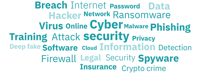 Cyber year in review word cloud