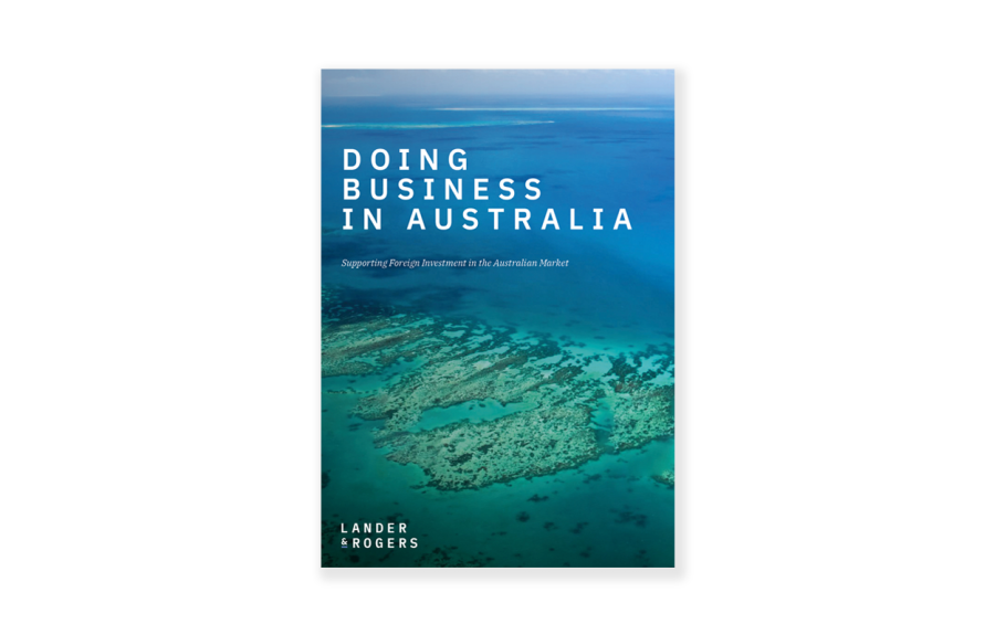 Your guide to doing business in Australia brochure cover.