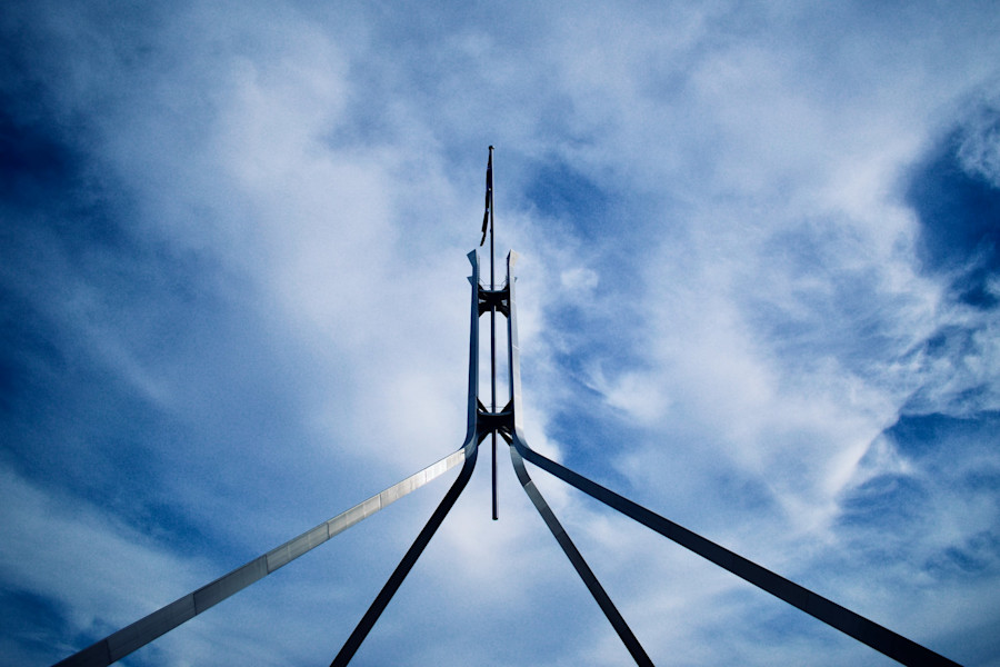 Detail of Parliament House in Canberra, Australia.