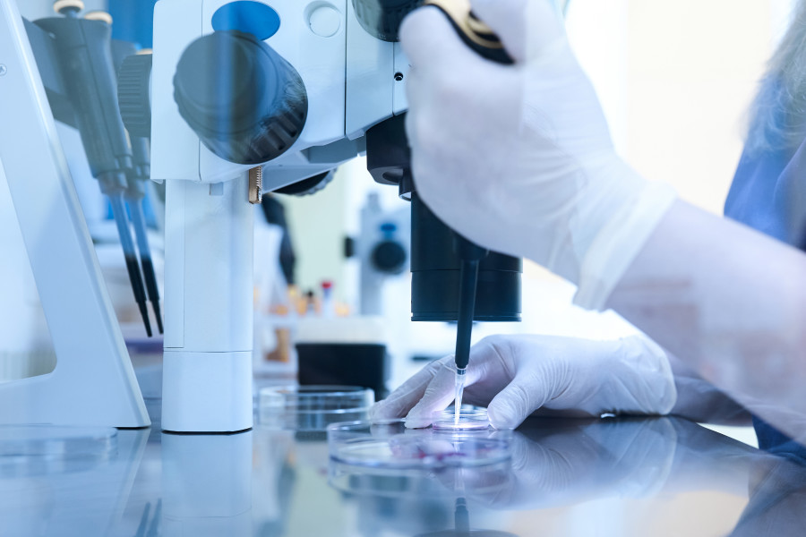 Laboratory worker working in a lab 