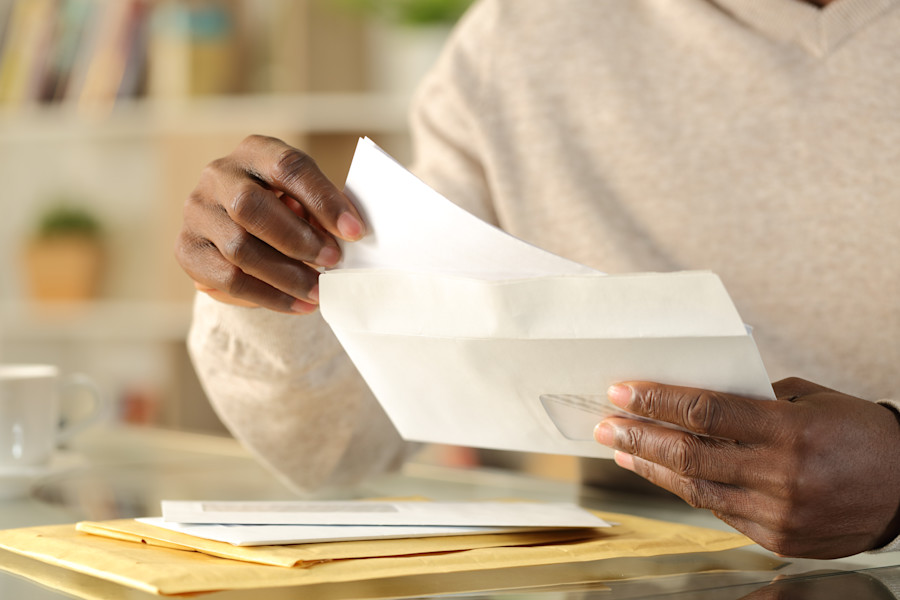 Person holding a letter