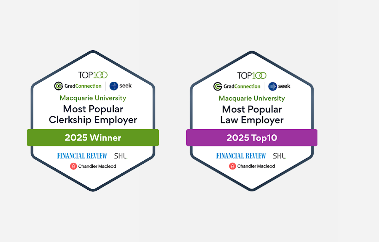 Top 10 most popular law employer badges.