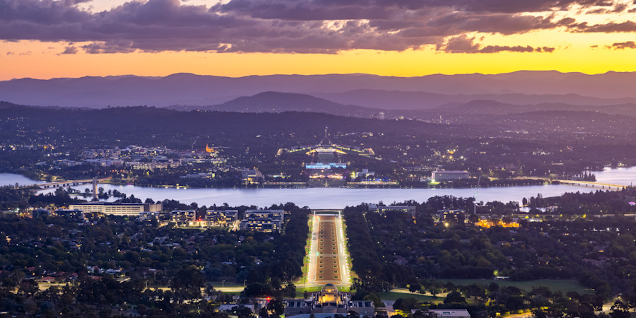 picture of Canberra city and parliament