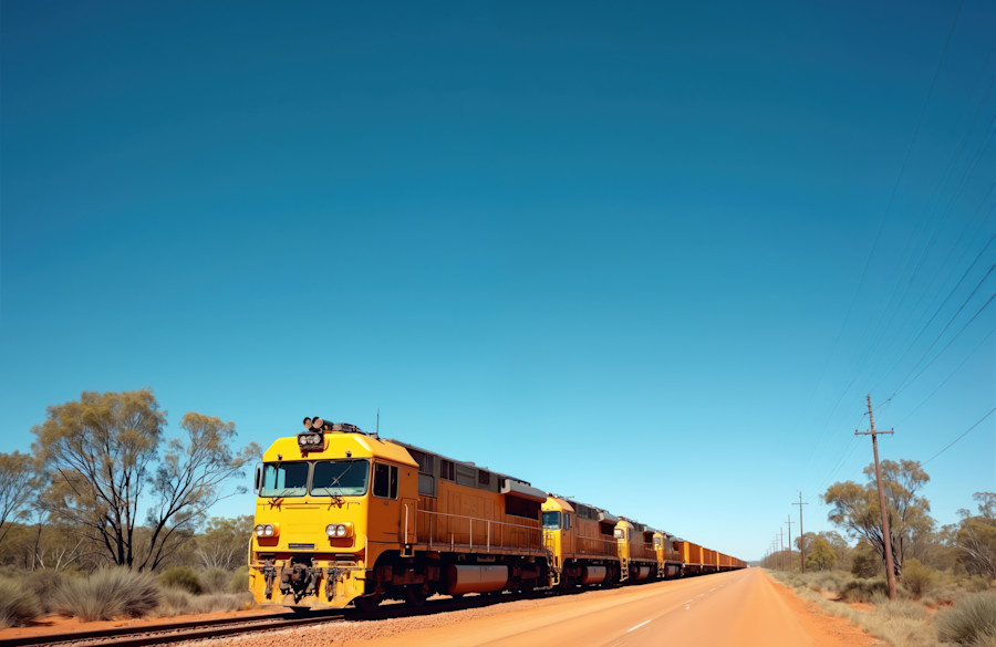 Freight rail train in Australia
