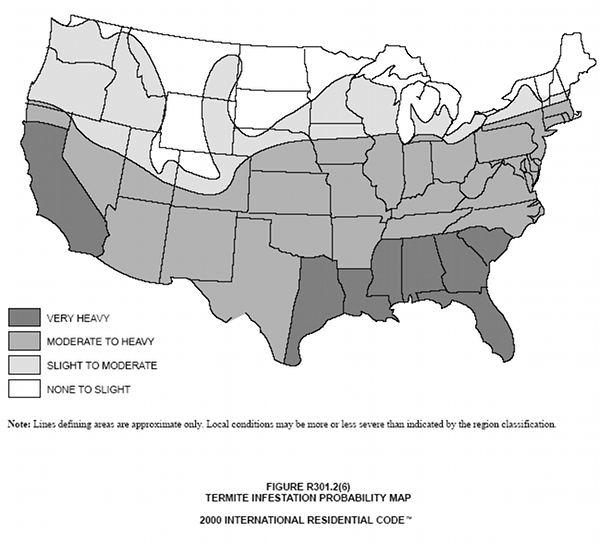 Termite Infestation Probability Zones Termite Infestation Probability Zones Map (Tip) | Orkin