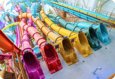 Trolls Rainbow Racers - Dark Tunnel Water Slides in NJ - 30 Mins from NYC