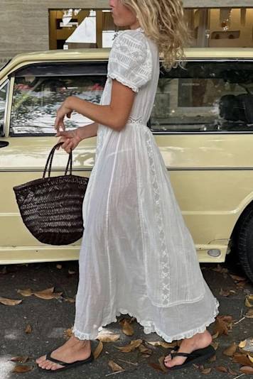 Sacai Thomas Mason Cotton Poplin Dress | Wardrobe Icons
