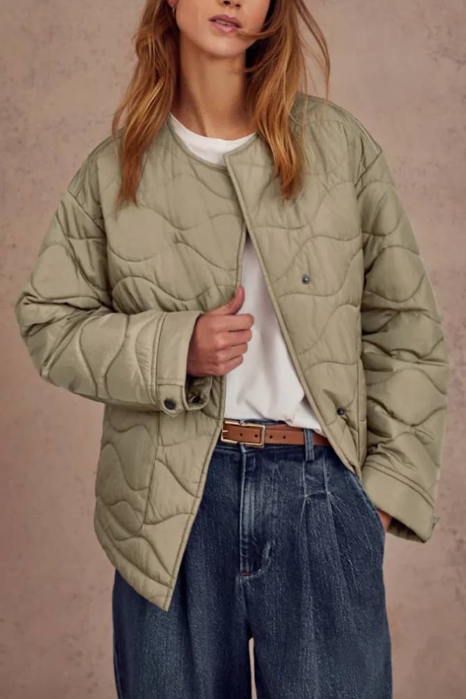 Quilted spring coat discount