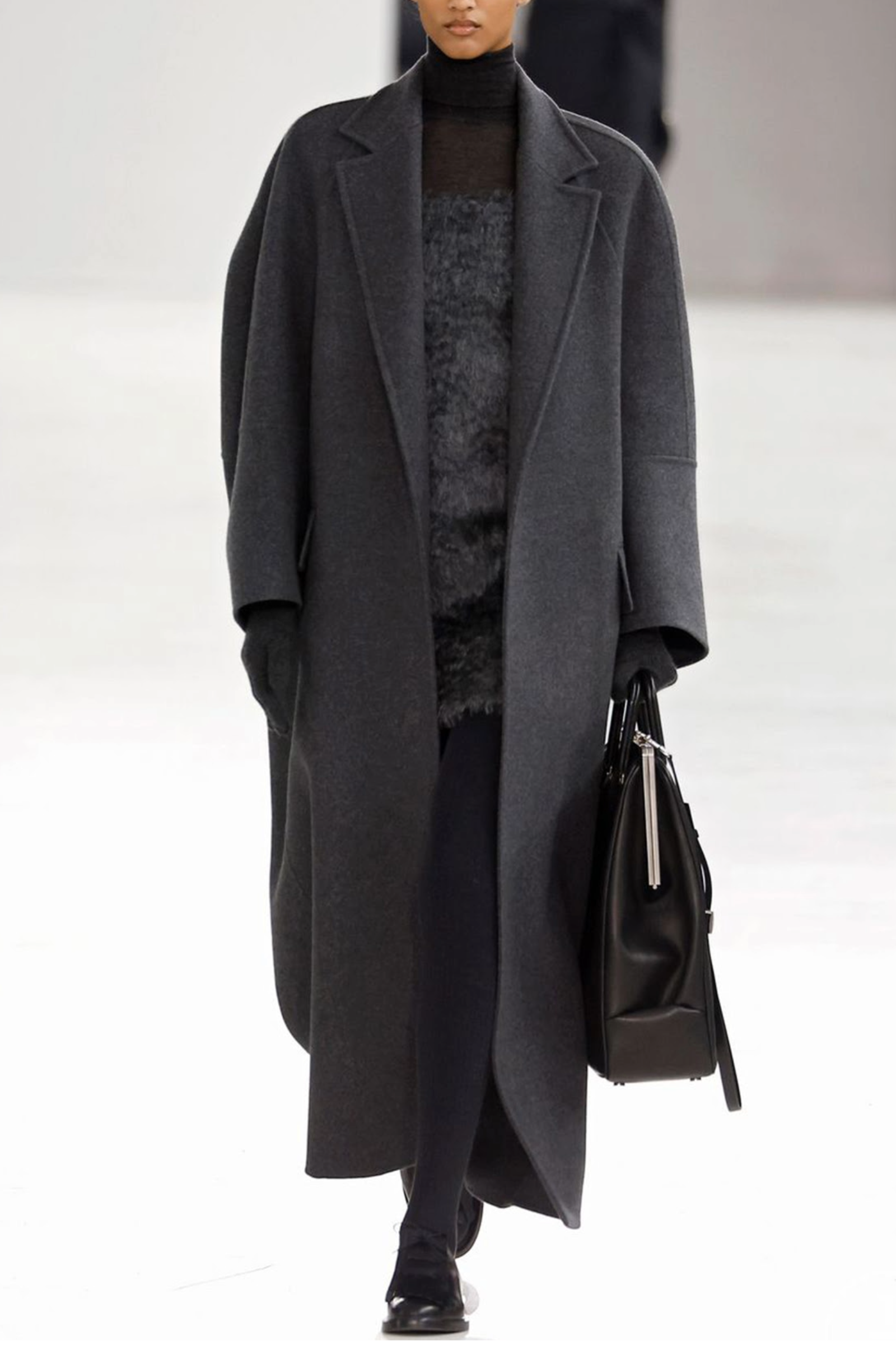ESSAY（エッセイ） COLLAR LESS COAT　Grey Brown COLLARLESS WOOL-BLEND BLAZER - GREY | COS