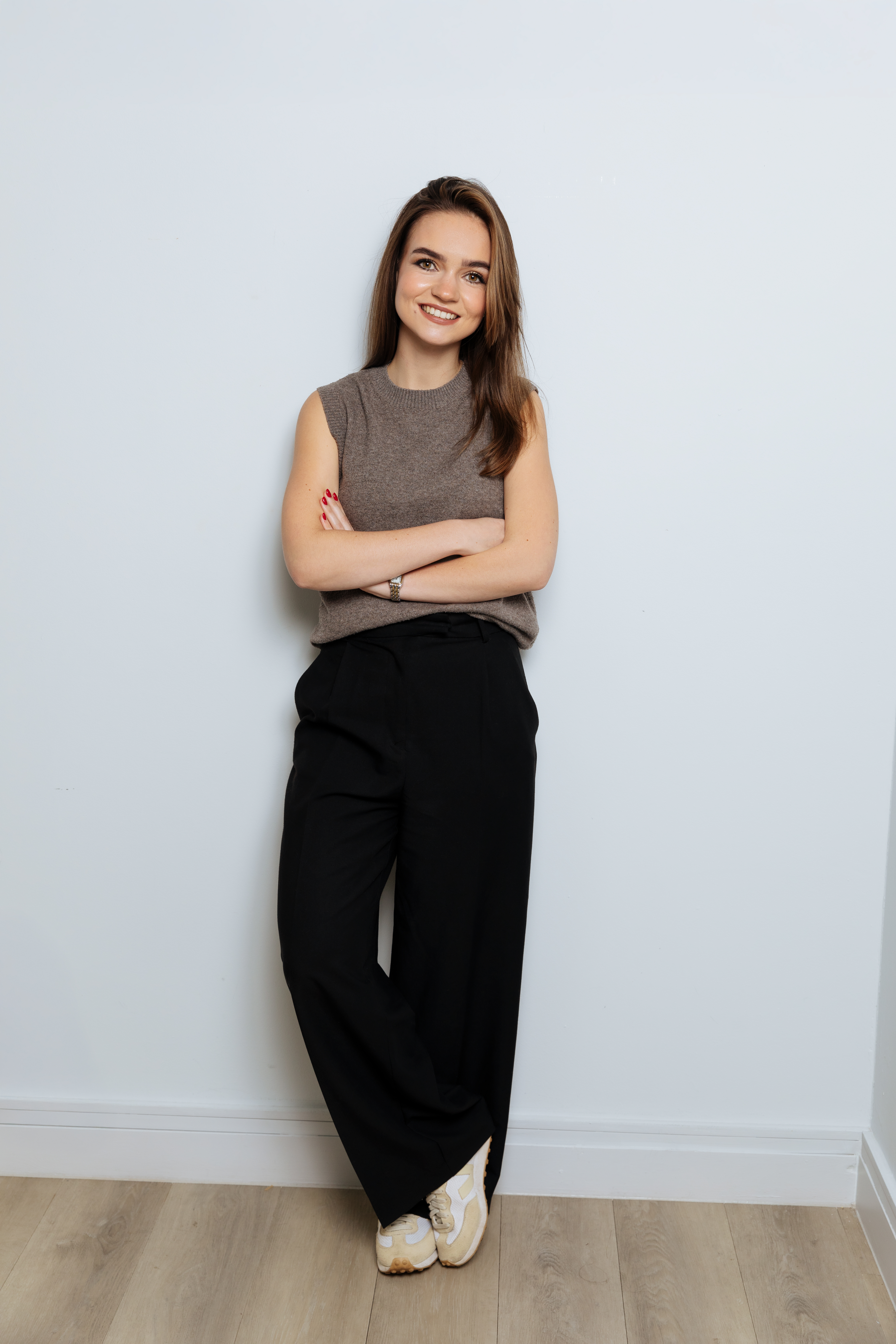Aligne Martello Check Waistcoat And Kinga Long Pleated Skirt