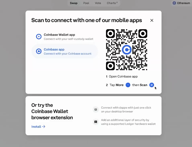 how to scan qr with coinbase