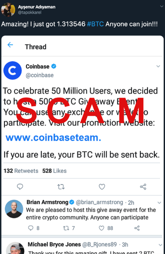 bitcoin giveaway scam