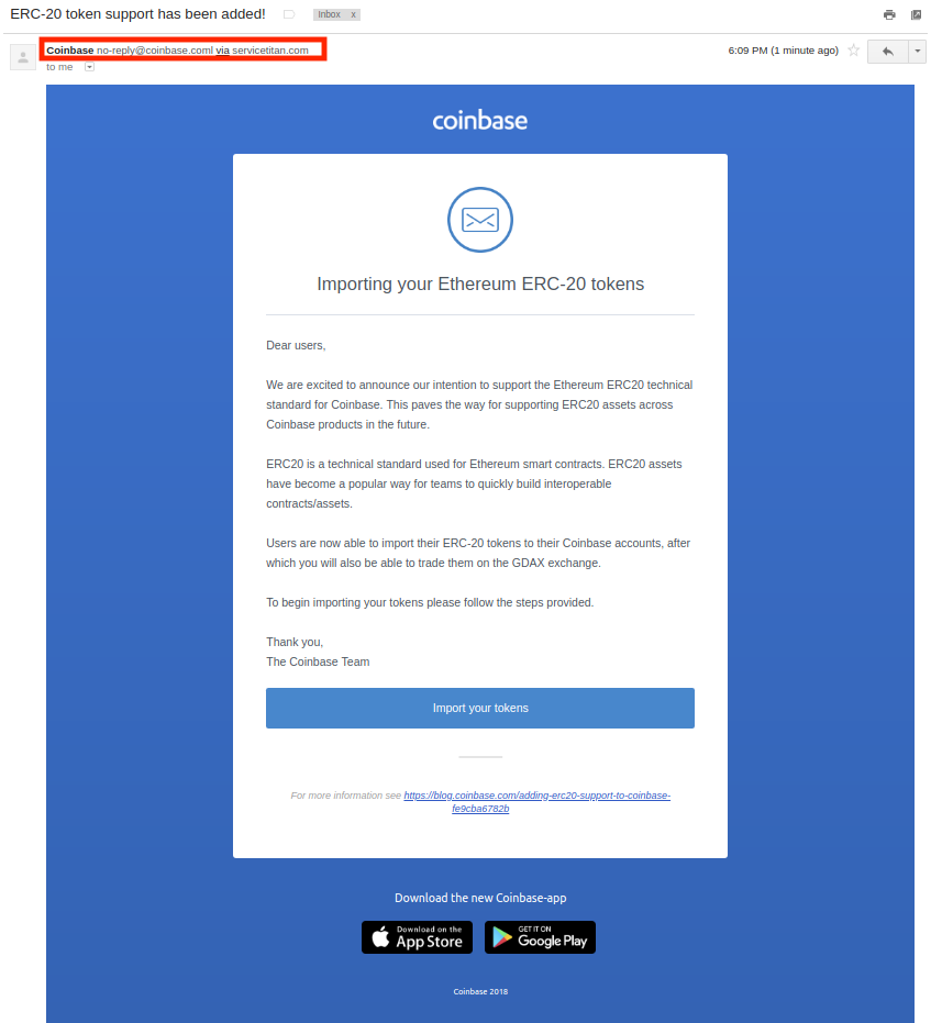 coinbase scam email