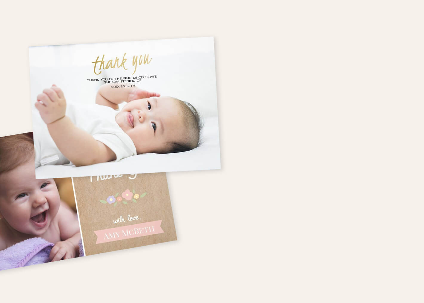 Christening Thank You Cards Your Photos And Text Optimalprint Baptism Thank You Cards