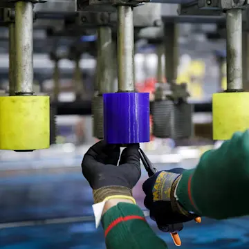 Packaging line part made with flexible material