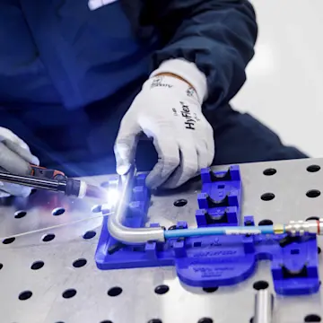 A 3D-printed end-use part in use