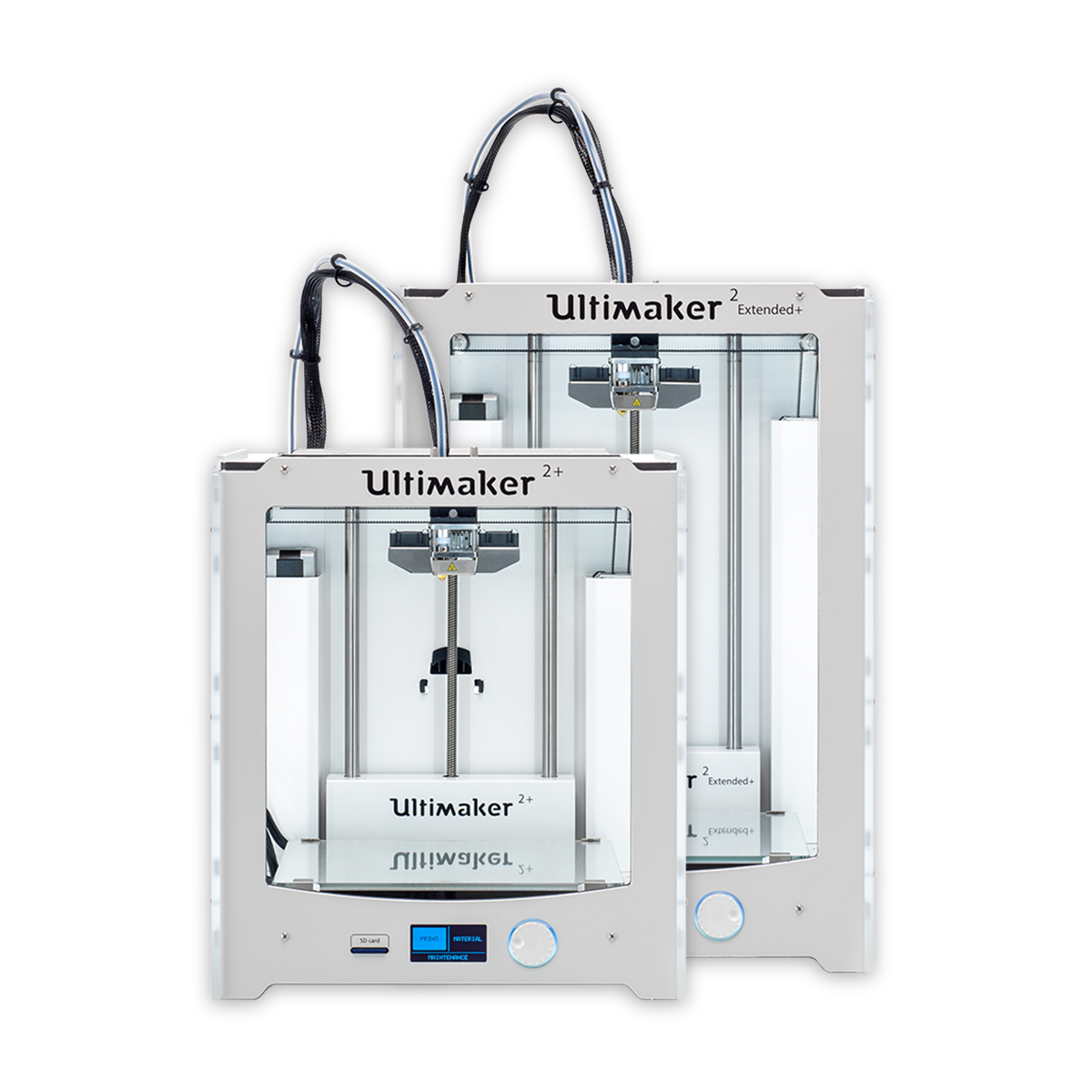 Ultimaker 2+ and Ultimaker 2 Extended+ desktop 3D printer hero