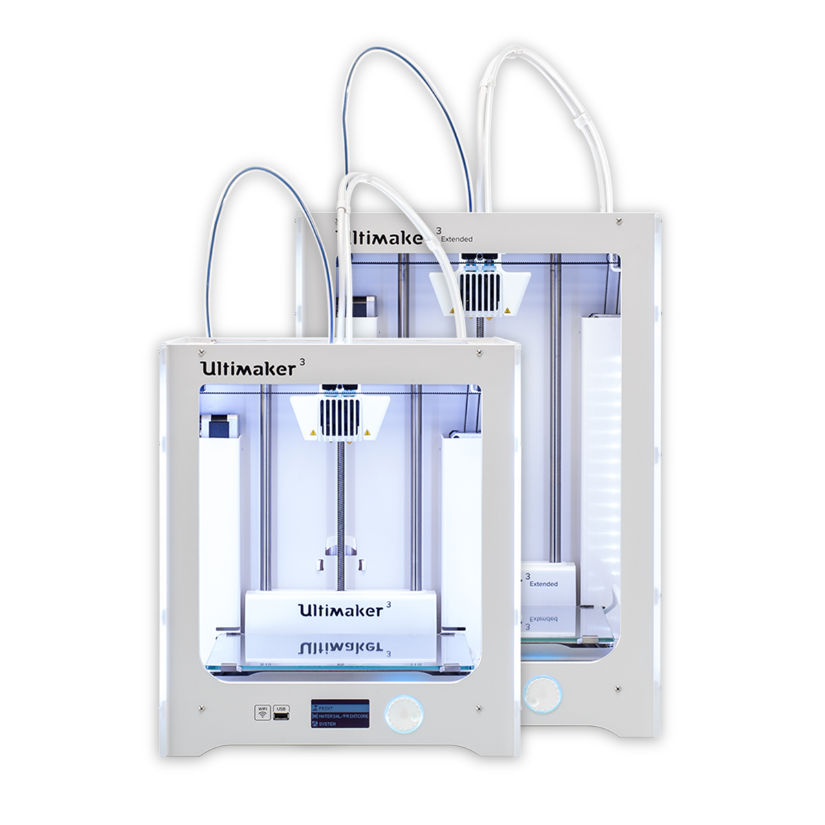 Ultimaker 3 and Ultimaker 3 Extended desktop 3D printer hero