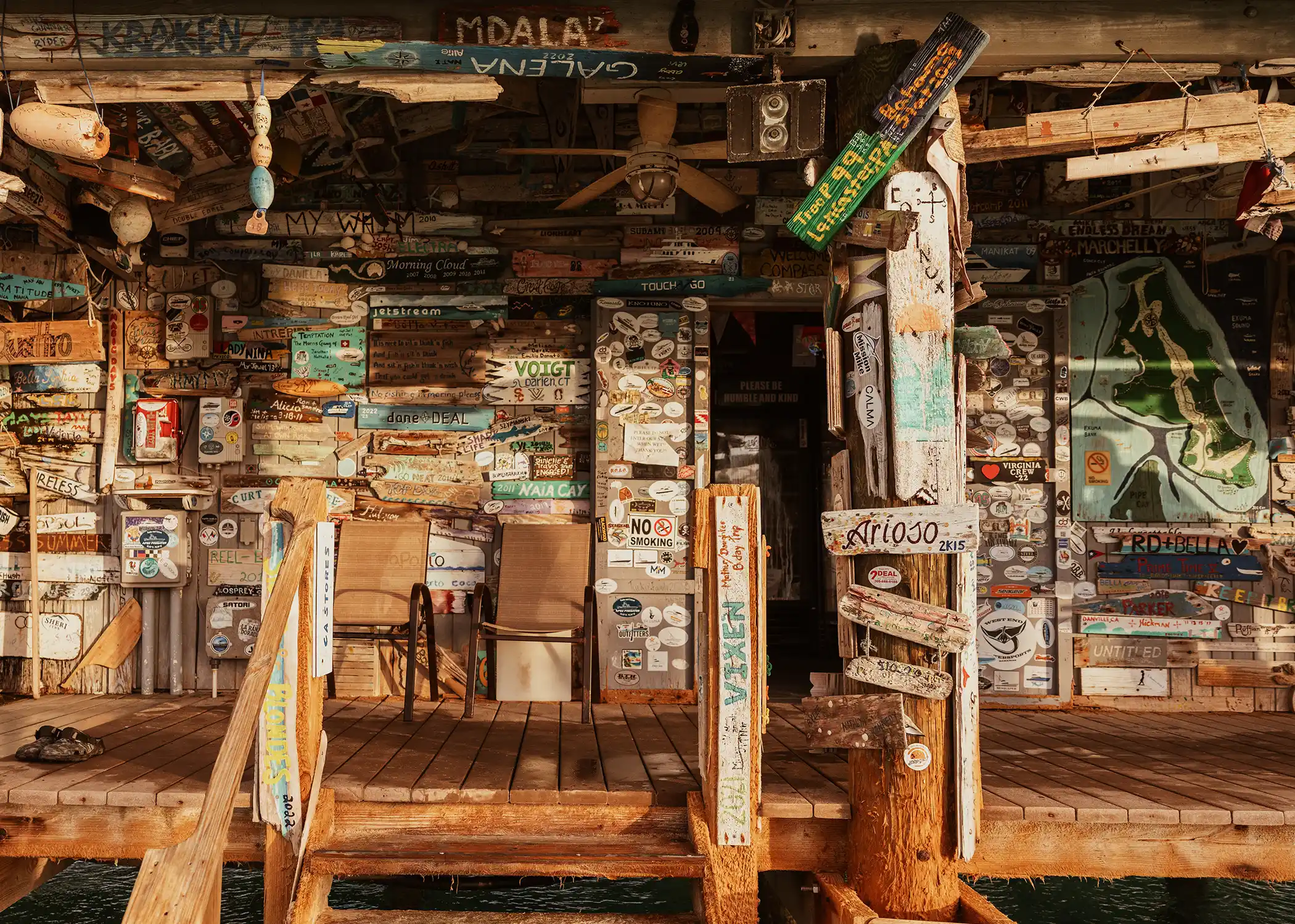 Charming exterior of a restaurant in the Exumas.