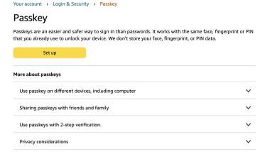 Amazon Introduces Passkeys: A Convenient and Secure Way to Log In