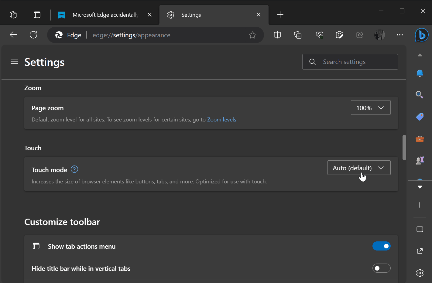 Microsoft Edge Update Bug: Touch-Friendly Mode Activated on Desktop PCs
