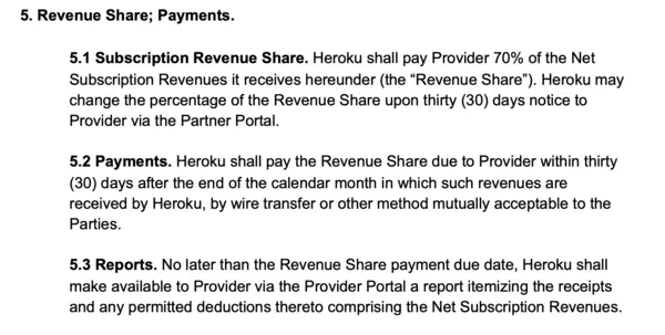 heroku revenue share section 5