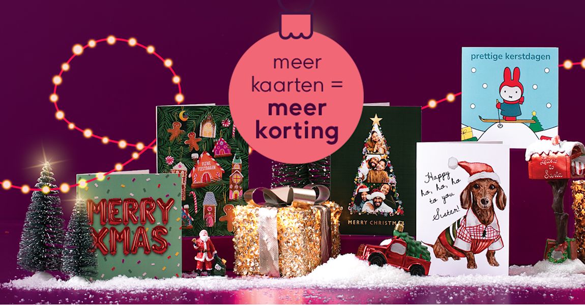 Tot wel 50% korting op kerstkaarten