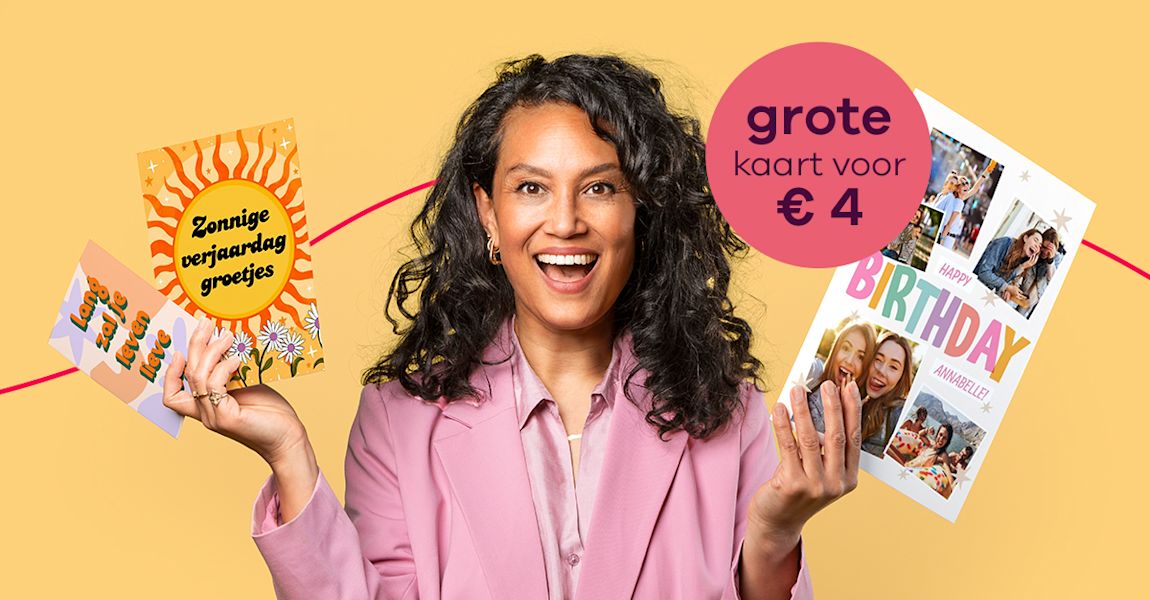 Verras de jarige met een grote kaart