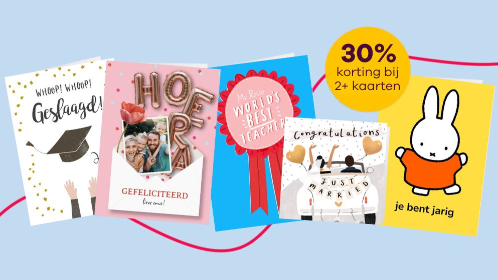 30% korting bij 2+ kaarten