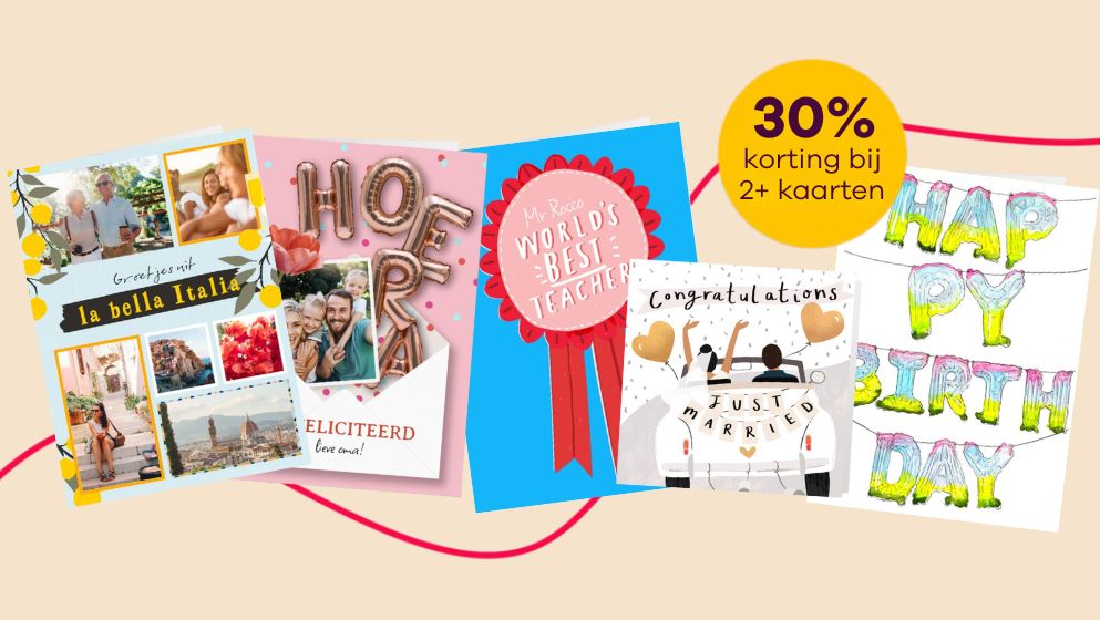 30% korting bij 2+ kaarten