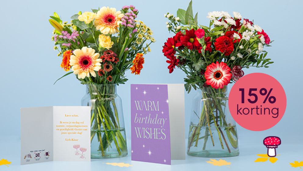 Nu 15% korting op alle bloemen & planten