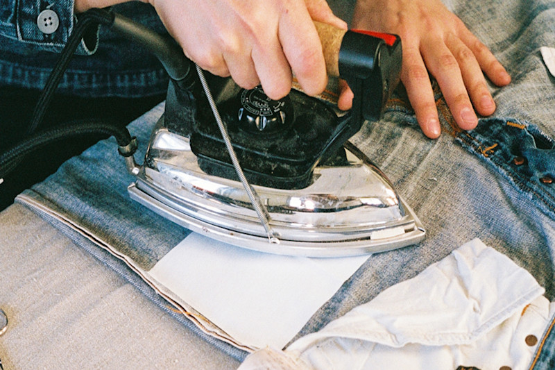 How to repair your jeans using a Nudie Jeans repair kit. Nudie Jeans