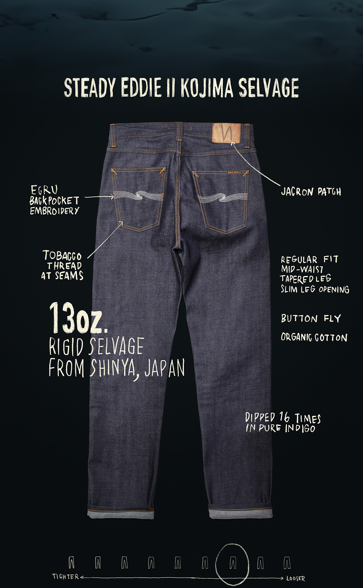 Tapered Leg Denim - Ecru