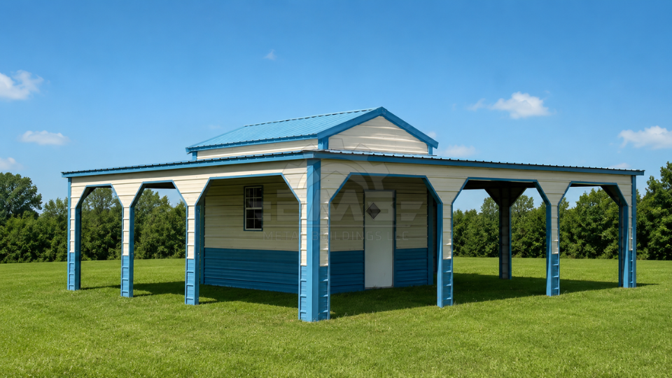 11x15x10 Colonial Center Storage Building with Side & Front Lean