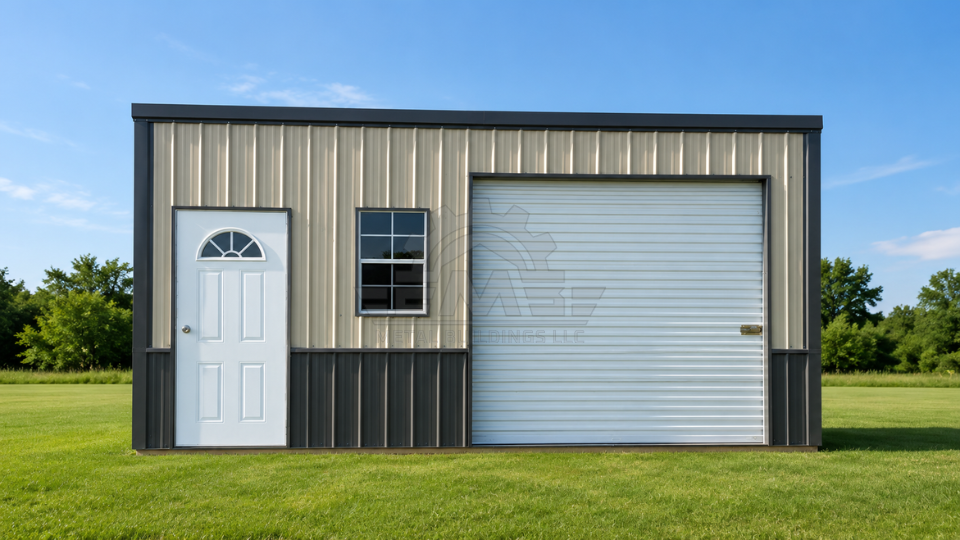 20x20x10 Custom Single Slope Steel Garage