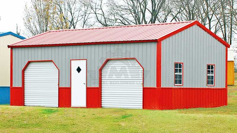 18x30x9 Fully Enclosed Metal Garage | EMB Metal Buildings