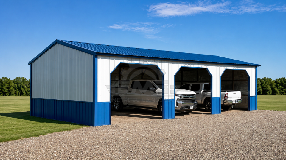 22x40x10 Three-Car Side-Entry A-Frame Garage