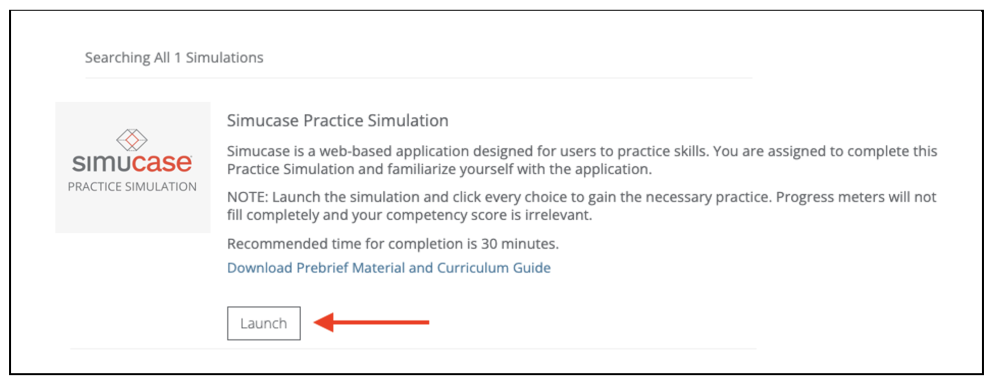 Simucase Practice Sim Image for Getting Started Checklist: Students