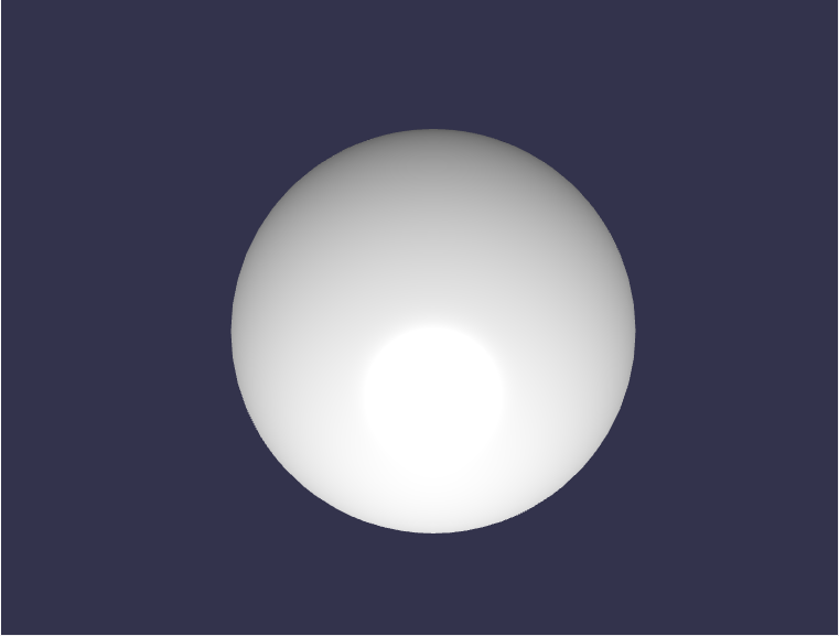 A Sphere on a blue background, showing a working BabylonJS Scene deployed on Blazor.