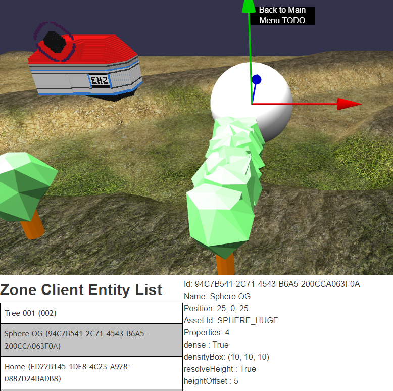 New Game Editor view with Editor Window, Client Entity List, and Client Entity Selected.