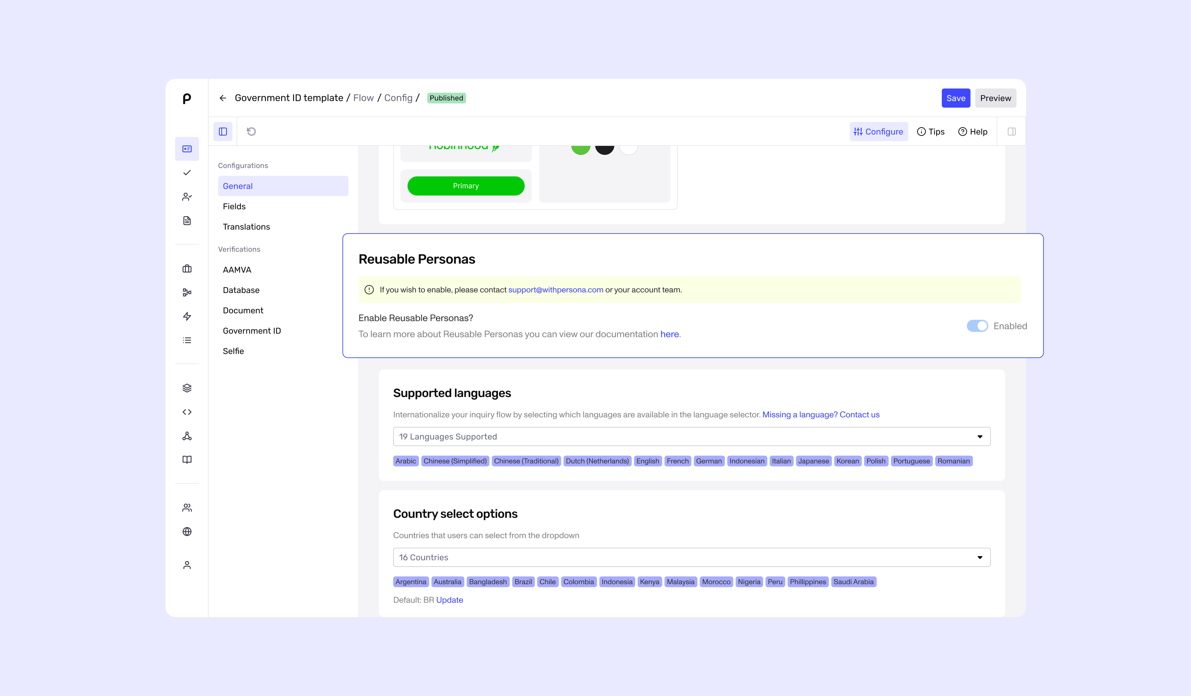 Reusable Personas Configuration in Flow Editor for a specific Inquiry Template