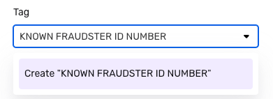 “KNOWN FRAUDSTER ID NUMBER” to the Inquriy.