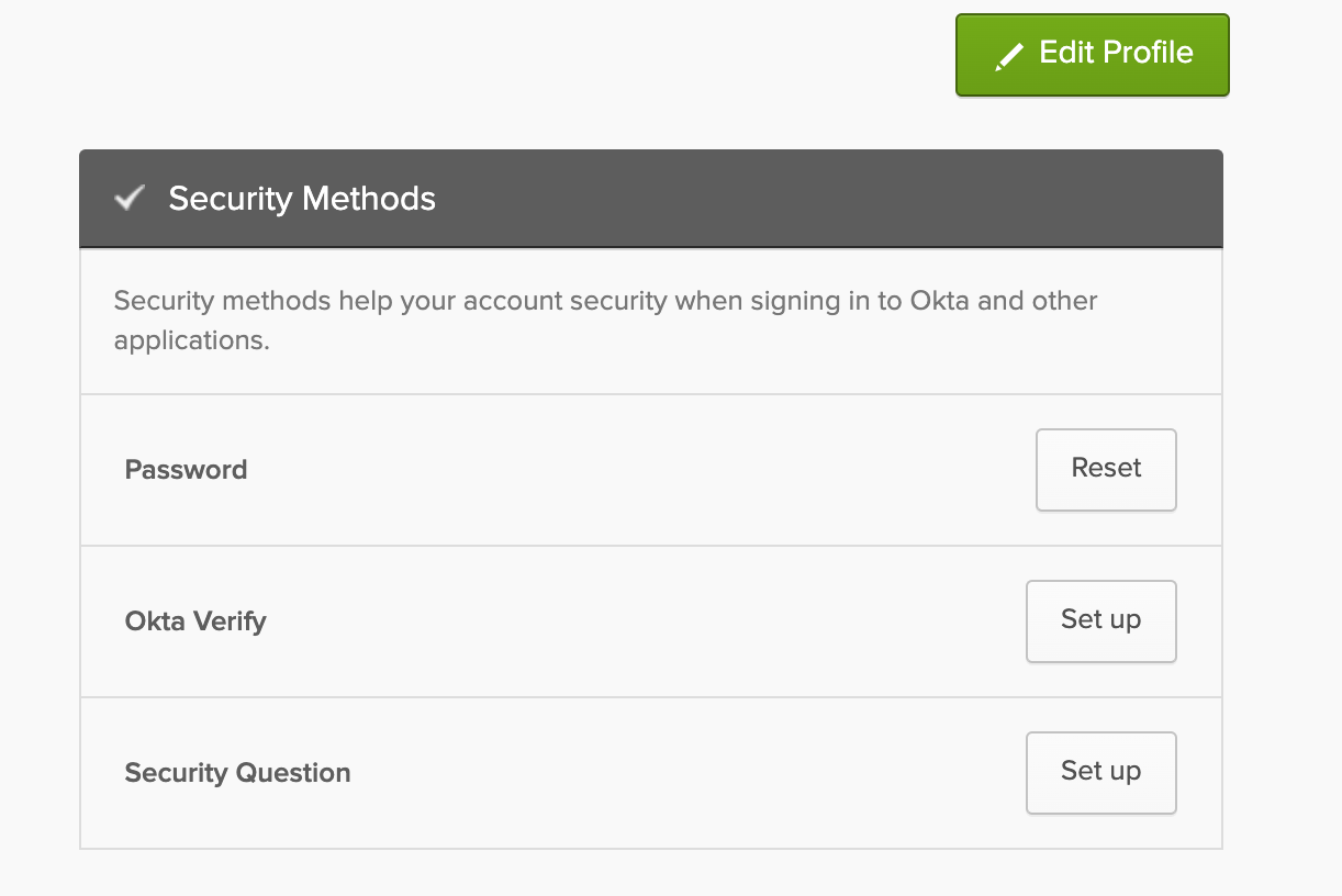 Okta Change Security Method for a User