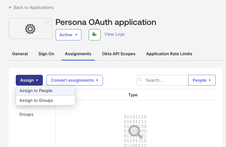 Okta Marketplace Integration - Assign People