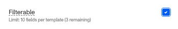 filterable field checkbox